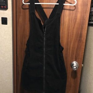 Black zipper overalls